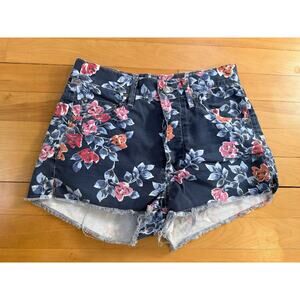 Citizens of Humanity size 25 Muted Blue Floral Pattern Distressed shorts